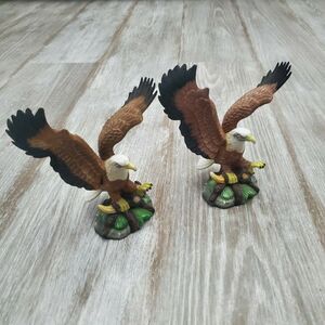 Porcelain American Eagle Statue Sculpture Liberty Society Collection Set of 2